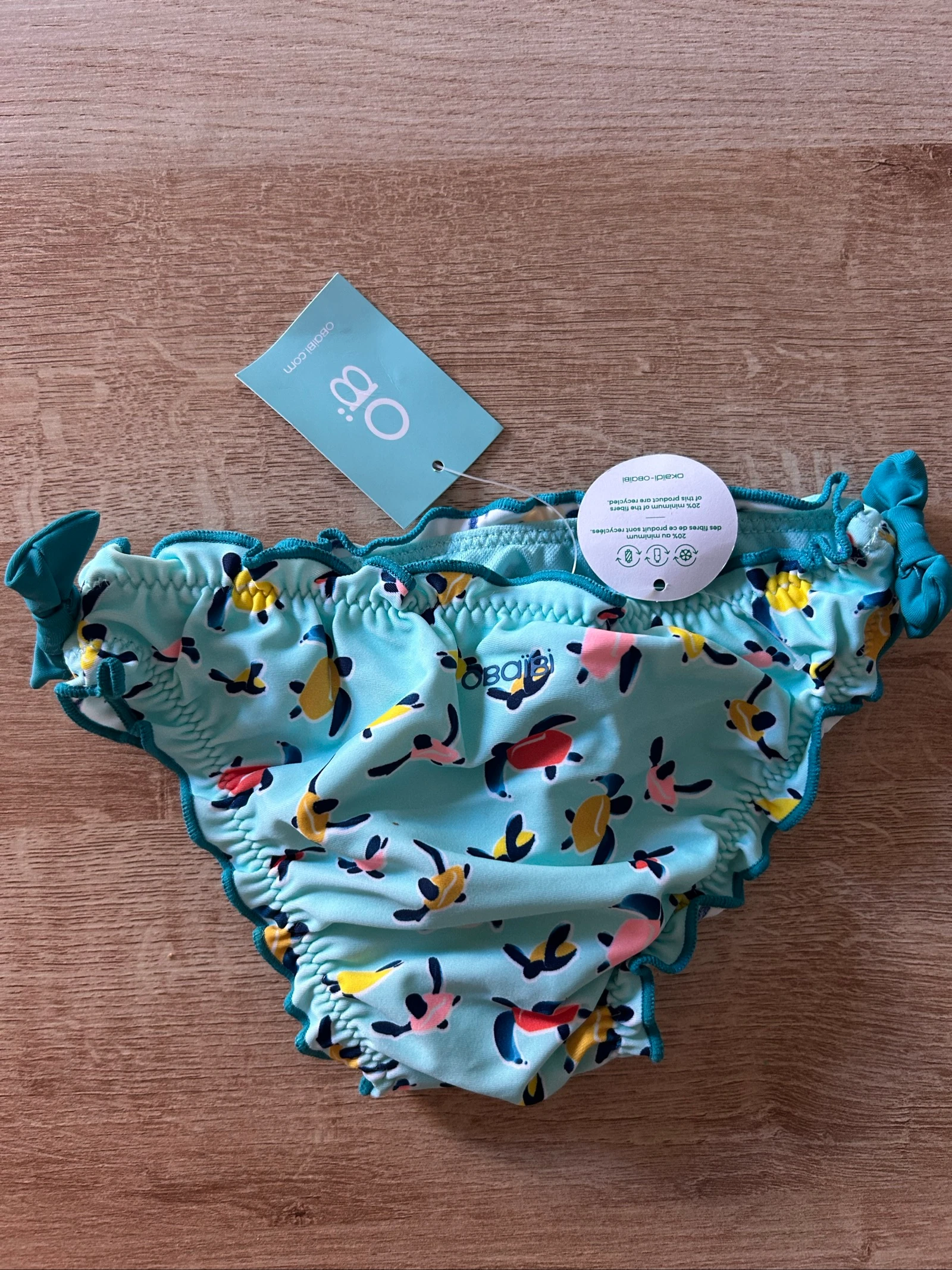 Culotte de bain turquoise 12 mois – photo 2